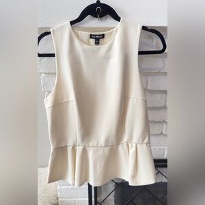 Express Peplum Blouse Cream, Size Large